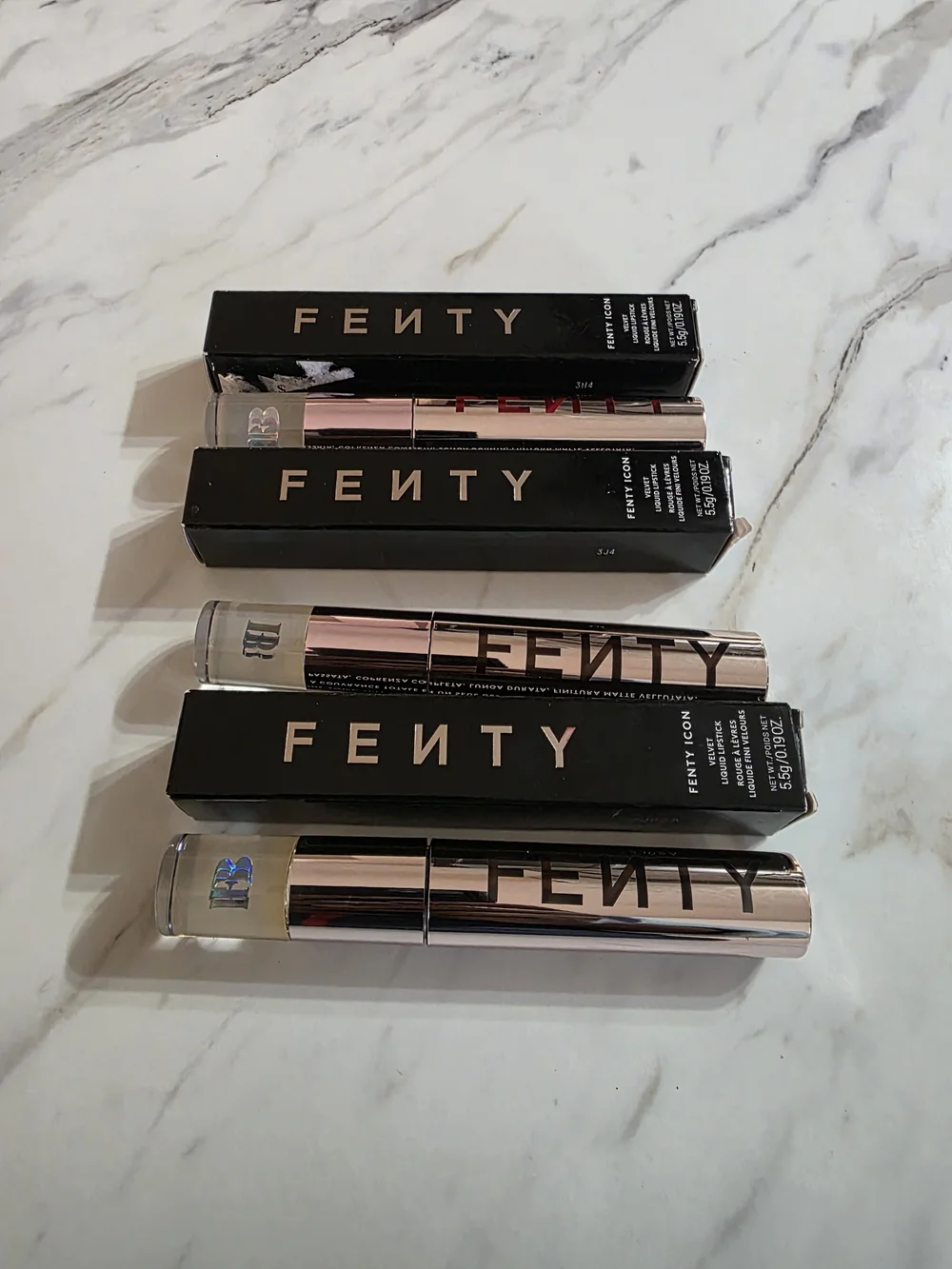 Fenty Beauty Velvet Liquid Lipstick in Black Box with Rose Gold Logo